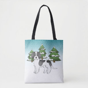 Schwarzer Parti-Farben-Mini-Goldendoodle-Winterwal Tasche
