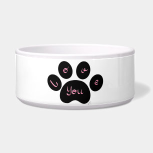 "Schwarzer Pet Print mit Liebe You" Napf
