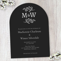 Schwarzer Pfeil für das Hochzeitpaar Monogram