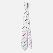 Schwarzer Pfeil mit Fuchsia Herz Neck Tie