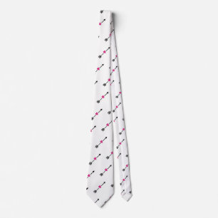 Schwarzer Pfeil mit Fuchsia Herz Neck Tie Krawatte