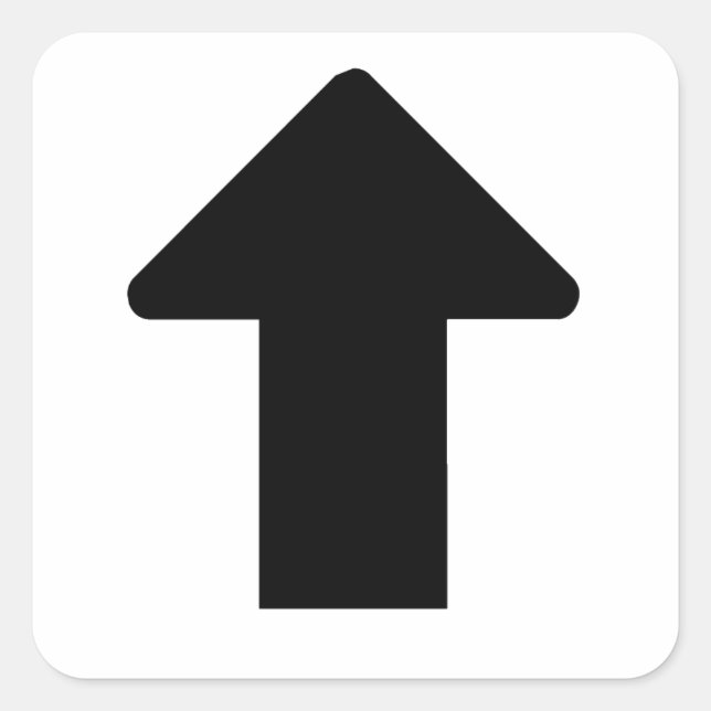 Schwarzer Pfeil Quadratischer Aufkleber (Vorderseite)