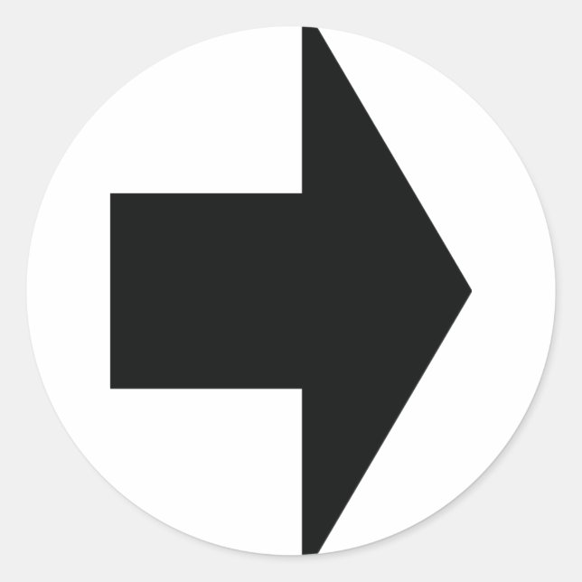 schwarzer Pfeil rechts Runder Aufkleber (Vorderseite)