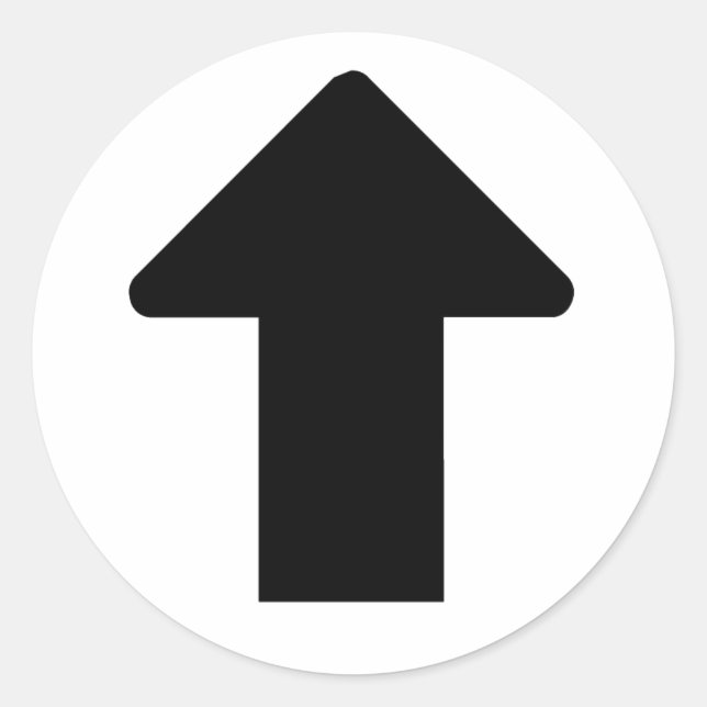 Schwarzer Pfeil Runder Aufkleber (Vorderseite)