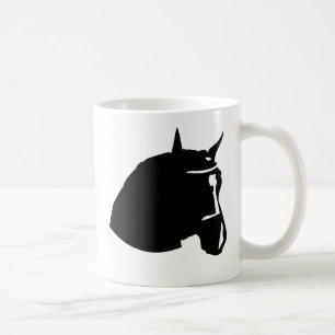 schwarzer Pferdekopf Kaffeetasse