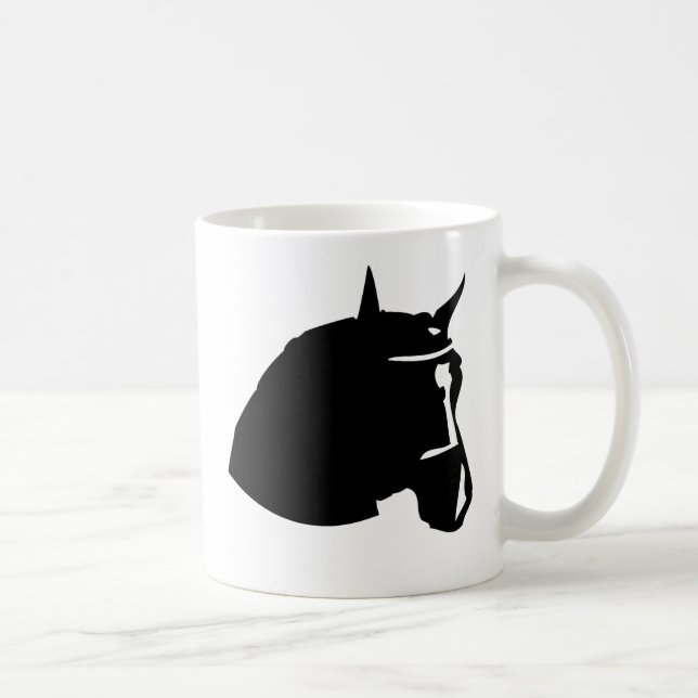schwarzer Pferdekopf Kaffeetasse (Rechts)