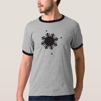 Schwarzer philippinischer Sun und Sterne T-Shirt