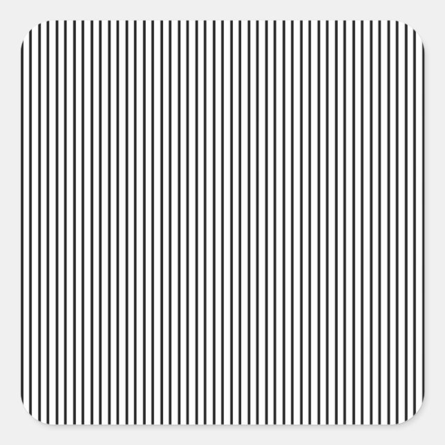 Schwarzer Pinstreifen Quadratischer Aufkleber (Vorderseite)