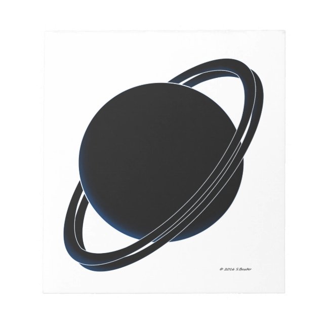 Schwarzer Planet Notizblock (Vorderseite)