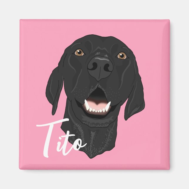 Schwarzer Pointer Puppy Magnet (Vorne)