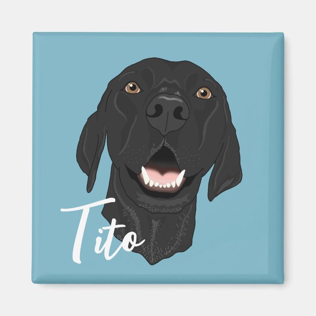 Schwarzer Pointer Puppy Magnet (Vorne)