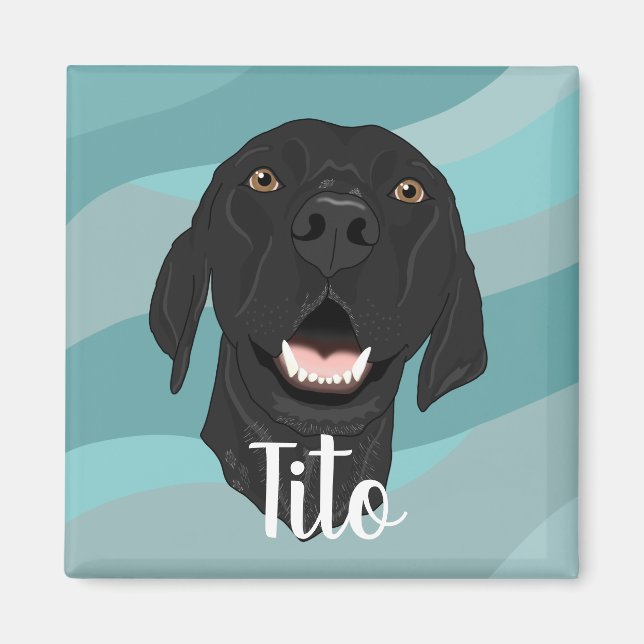 Schwarzer Pointer Puppy Magnet (Vorne)