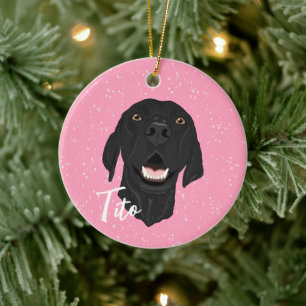 Schwarzer Pointer Welpe Keramik Ornament