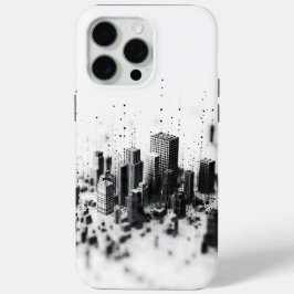 Schwarzer Pointillismus monochrome Stadtarchitektu Case-Mate iPhone Hülle