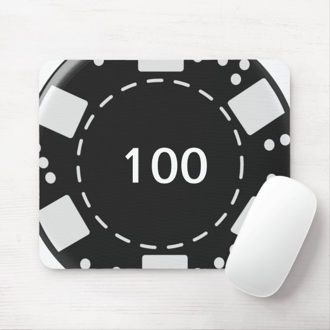 Schwarzer Pokerchip Mousepad (Mit Mouse)