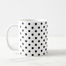 Schwarzer Polka-Dot, anpassbare Hintergrundfarbe Tasse
