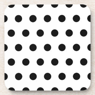 Schwarzer Polka-Dot Getränkeuntersetzer