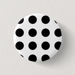 Schwarzer Polka-Punkt auf weißem Hintergrund Button