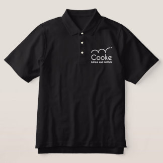 Schwarzer Poloschwarm mit besticktem weißem Logo