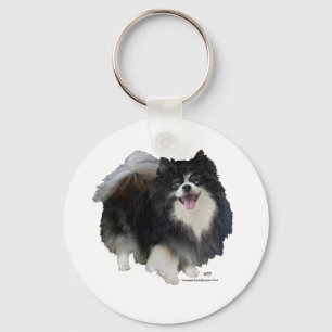 Schwarzer Pomeranian Schlüsselanhänger