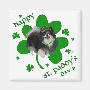 Schwarzer Pomeranian St. Patrick's Day Magnet