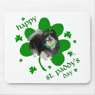 Schwarzer Pomeranian St. Patrick's Day Mousepad