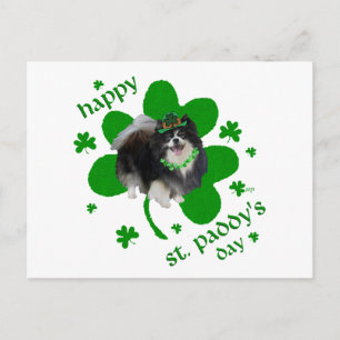 Schwarzer Pomeranian St. Patrick's Day Postkarte