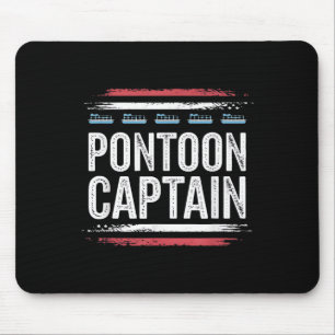 Schwarzer-Ponton Bootskapitän 4. Juli Mousepad