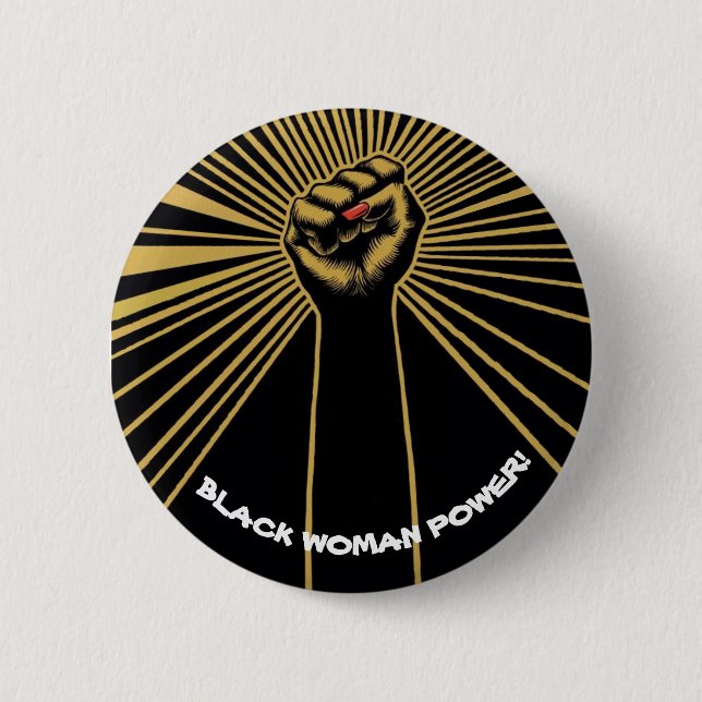Schwarzer Power der Frau! Button (Vorderseite)
