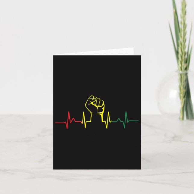 Schwarzer Power Fist Heartbeat Afrikanischer ameri Karte (Vorderseite)