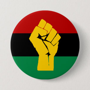 Schwarzer Power Pan Afrikanische Flagge Button