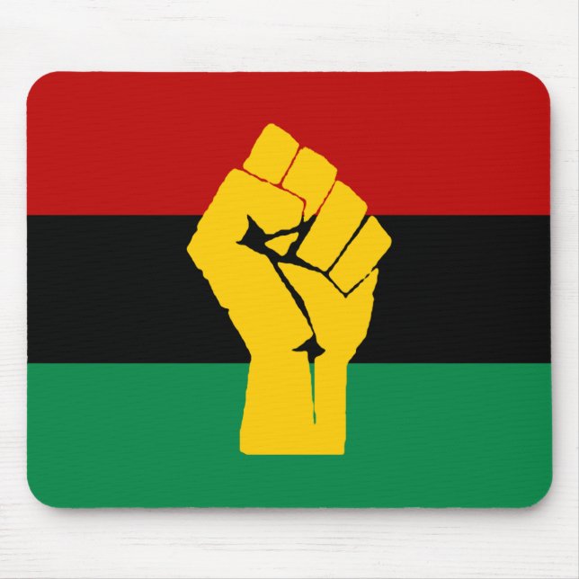 Schwarzer Power Pan Afrikanische Flagge Mousepad (Vorne)