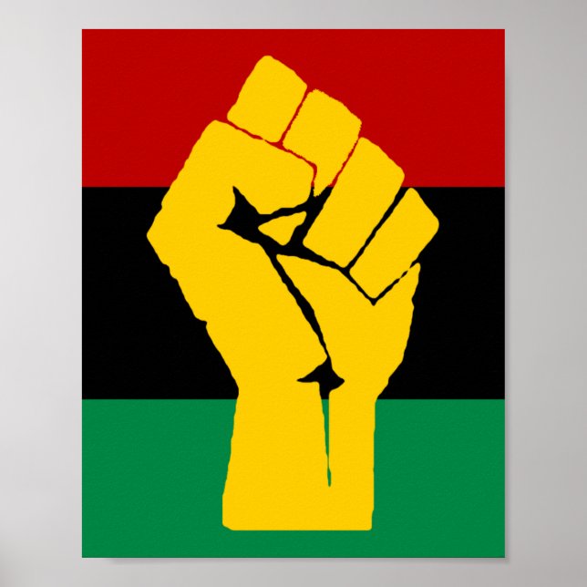 Schwarzer Power Pan Afrikanische Flagge Poster (Vorne)
