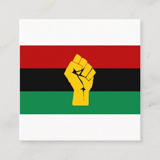 Schwarzer Power Pan Afrikanische Flagge Quadratische Visitenkarte (Vorderseite)