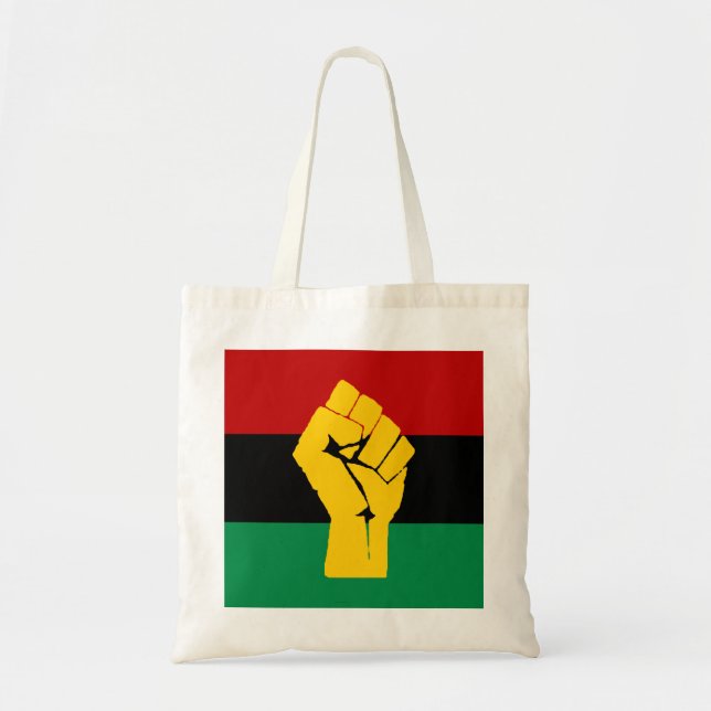 Schwarzer Power Pan Afrikanische Flagge Tragetasche (Vorne)