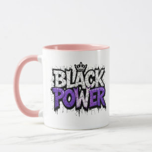 Schwarzer Power-Schwarz-Verlauf Monat Tasse