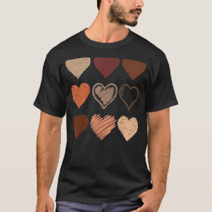 Schwarzer Pride Melanin Skin Tone Herz Schwarze Ge T-Shirt