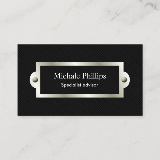 Schwarzer Professioneller elegantes klassisches Visitenkarte (Vorderseite)