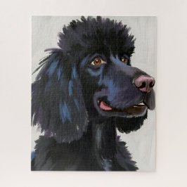 Schwarzer Pudel | Hund Wasserfarbe Haustier Kunst