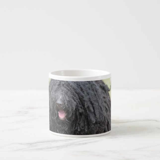 Schwarzer Puli Hund Espressotasse (Vorderseite)