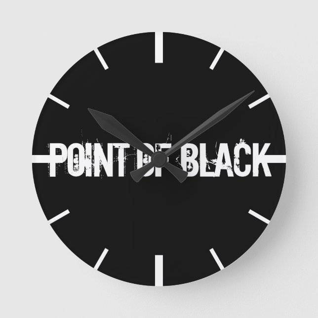 "Schwarzer Punkt" Runde Wanduhr (Vorderseite)
