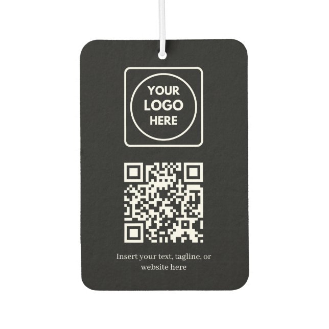 Schwarzer QR-Code | Einfache professionelle Geschä Autolufterfrischer (Vorderseite)
