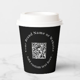 Schwarzer QR-Code | Moderne Geschäftspromotion-Des Pappbecher