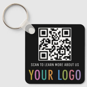 Schwarzer QR-Code-Schlüsselanhänger mit individuel Schlüsselanhänger
