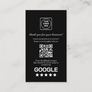 Schwarzer QR Google Bewertungen Benutzerdefinier Visitenkarte