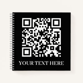 Schwarzer QR | Minimalistisches Scan-Me-Design Notizbuch