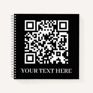 Schwarzer QR   Minimalistisches Scan-Me-Design Notizbuch