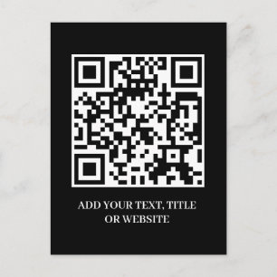 Schwarzer QR Scanne Mich Geschäft-Webseiten-Link Postkarte