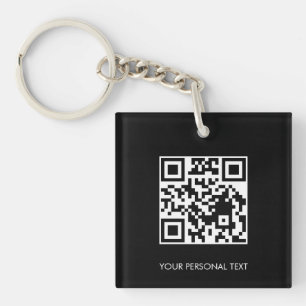 Schwarzer QR-Website-Link Professionelles Branding Schlüsselanhänger