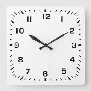 Schwarzer Quadratzenklammer Quadratische Wanduhr